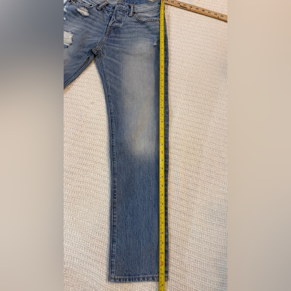 Abercrombie & Fitch Women's Distressed Straight Leg Jeans W26 L28 Blue - Picture 7 of 10